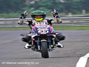 ky ahamed off to a great start in second and final week of motorcycle racing championship