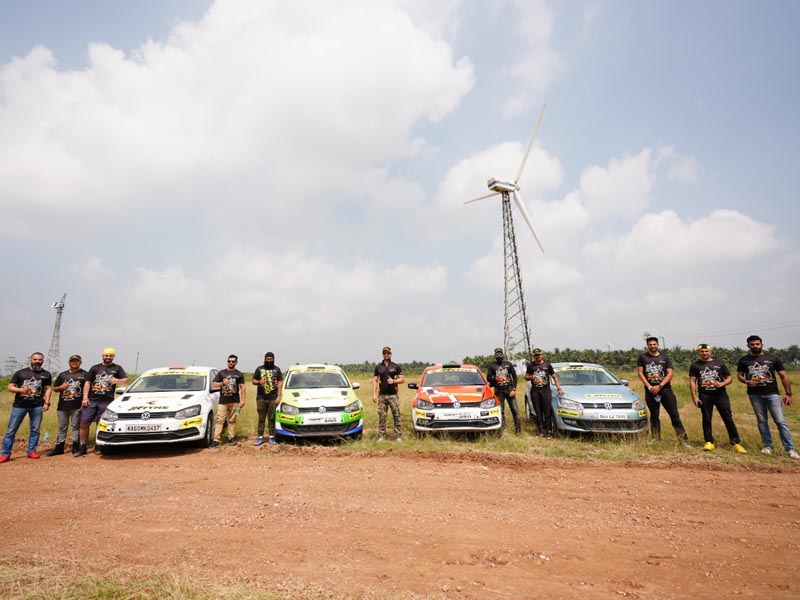 Gill with his team at the Rally training school