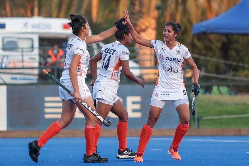 Indias Gagandeep Kaur left scored twice for her team in their 4 2 against Chile