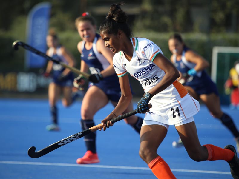 Indias Sushma Kumari scored the teams second goal