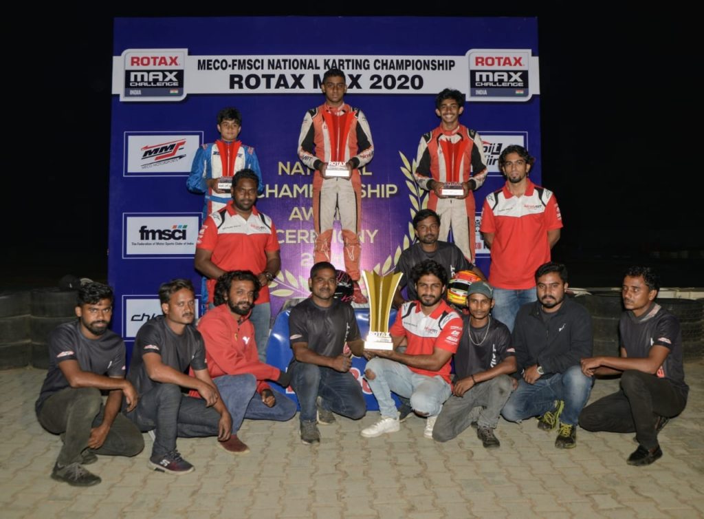 Junior Max Championship National Champion Rishon Rajeev Runner Up Ruhaan Alva 2nd Runner Up Rohaan Madesh. Team Champions Birel Art India