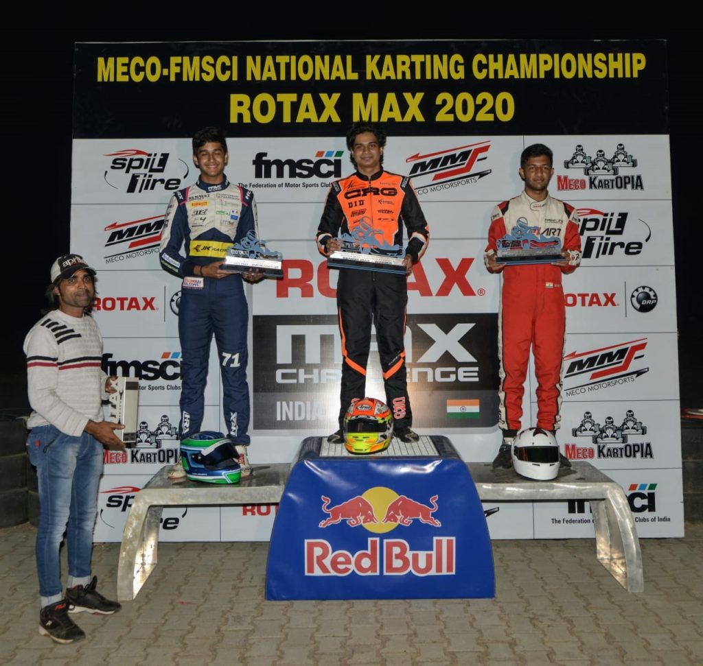 Rotax Round 5 Senior Max 1st Arjun Maini 2nd Mihir Suman Avalakki 3rd Yash Aradhya