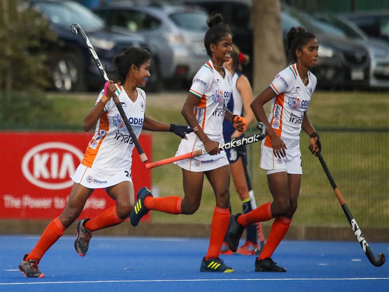 dominant indian junior womens hockey team beat chile senior womens team