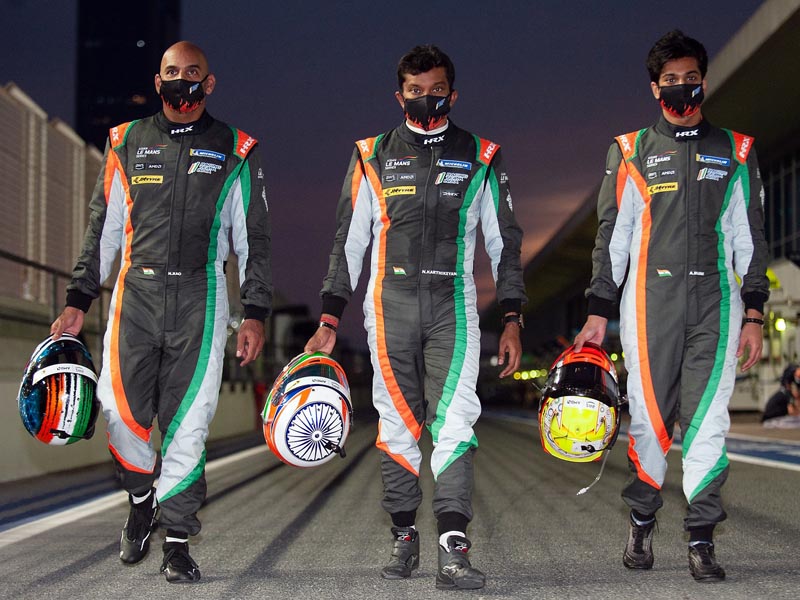 Racing Team Indias Drivers L R Naveen Rao Narain Karthikeyan Arjun Maini