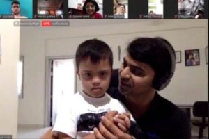 Aditya Tiwari with son Avnish