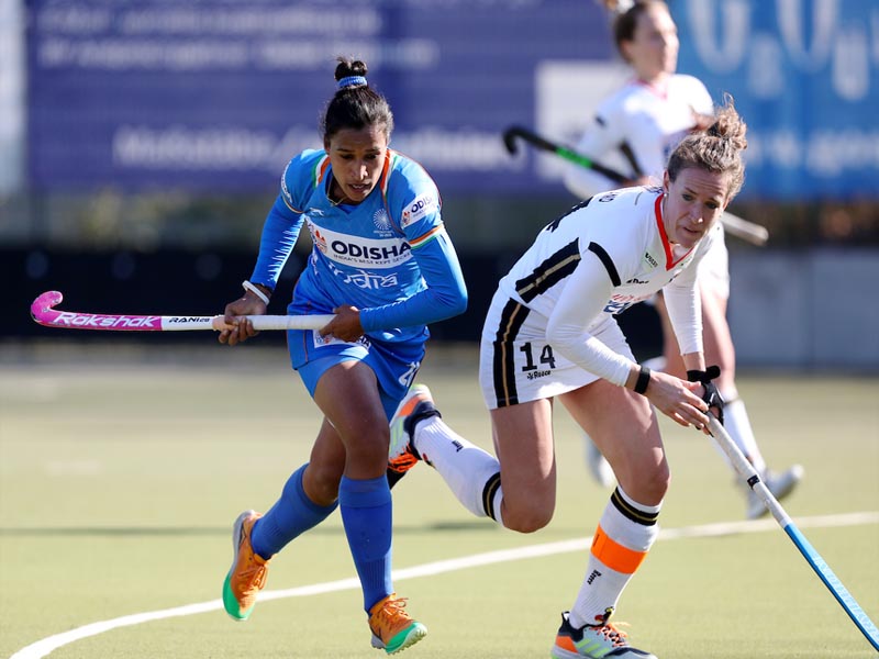 Indian and Germany Womens Team Captains Rani and Janne Muller Wieland