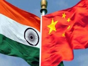 India China flags