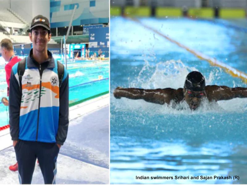 Indian swimmers Srihari and Sajan Prakash