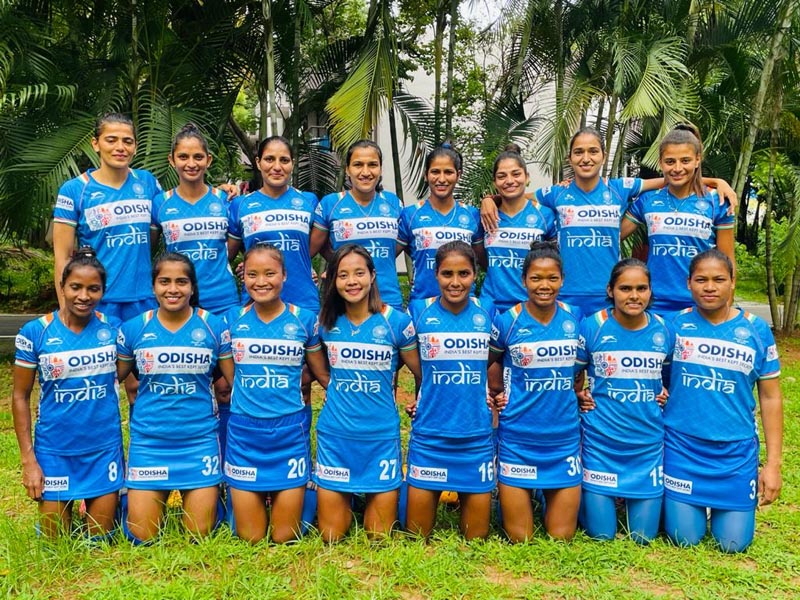 The 16 Member Indian Womens Hockey Team representing India at Tokyo Olympic Games 2020