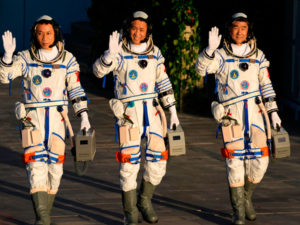 china launches first 3 crew members to new space station