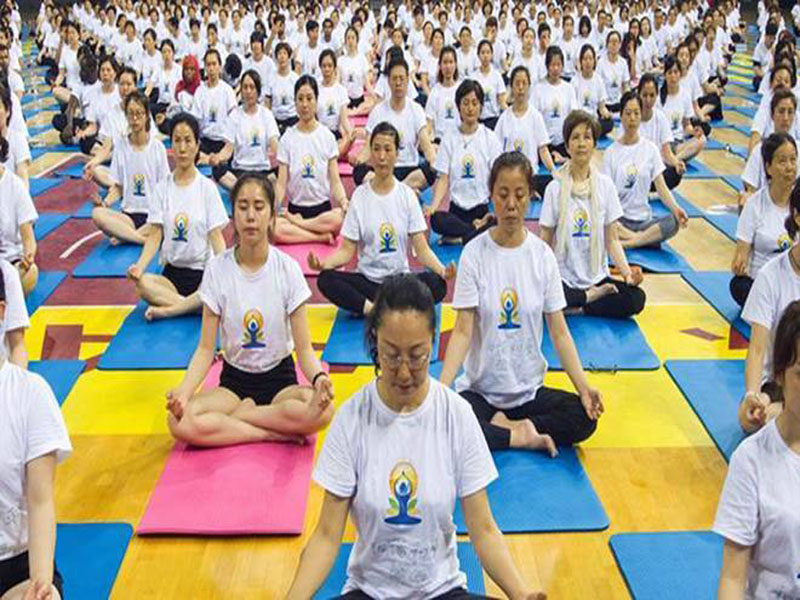 china organize yoga day