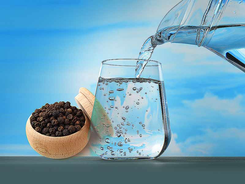 water and black pepper