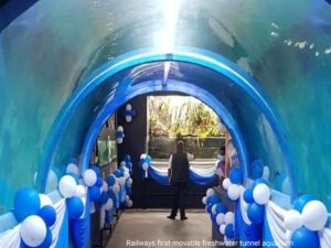 Railways first movable freshwater tunnel aquarium