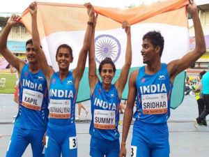 India win bronze medal in 4x400 metre mixed relay