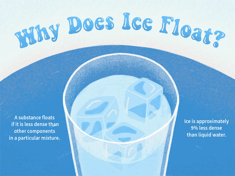 ice less dense than water