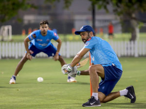 Delhi Capitals Assistant Coach Ajay Ratra carries out fielding drills