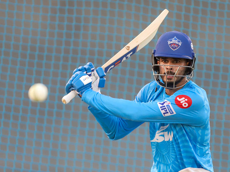 Delhi Capitals batsman Shreyas Iyer during a net session