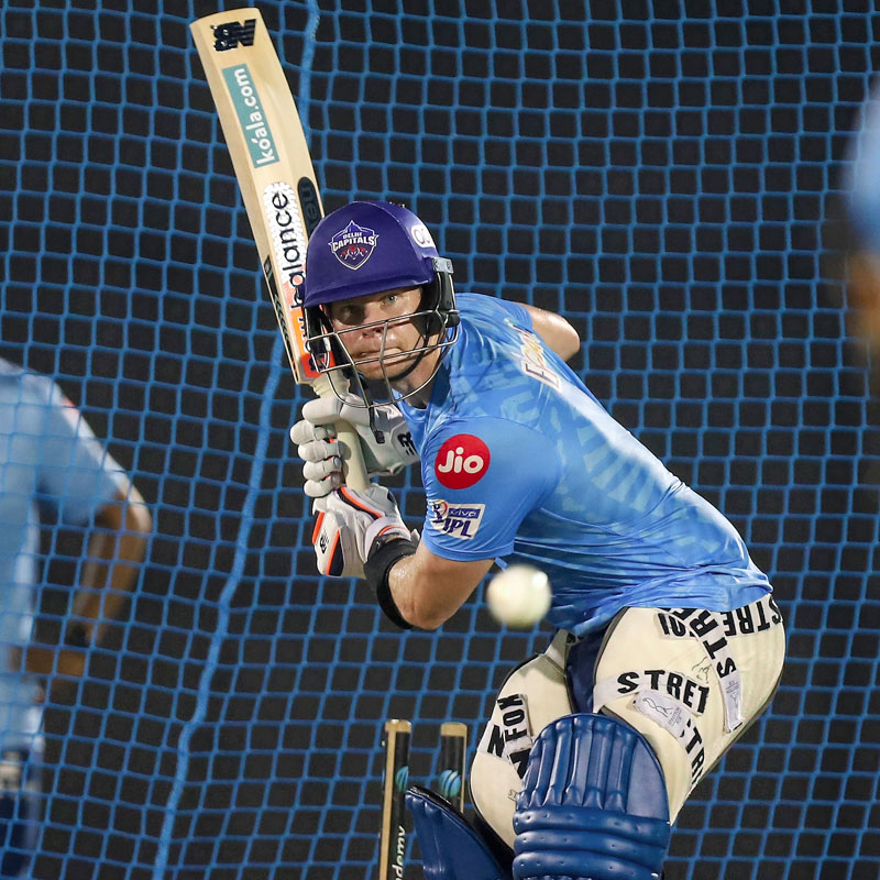 Delhi Capitals batsman Steve Smith during a practice session