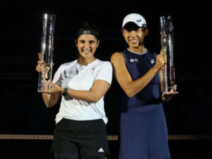 Sania Mirza won the doubles title at the Ostrava Open