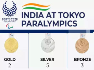 tokyo paralympics india medal tally august 2021