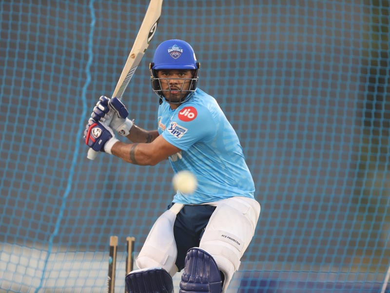 Delhi Capitals batsman Ripal Patel during a net session