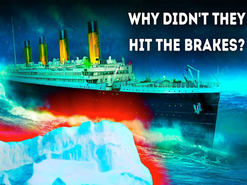 How does a ship stop in water without brakes