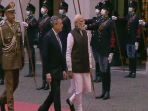PM Modi receives guard of honour at Palazzo Chigi in Rome