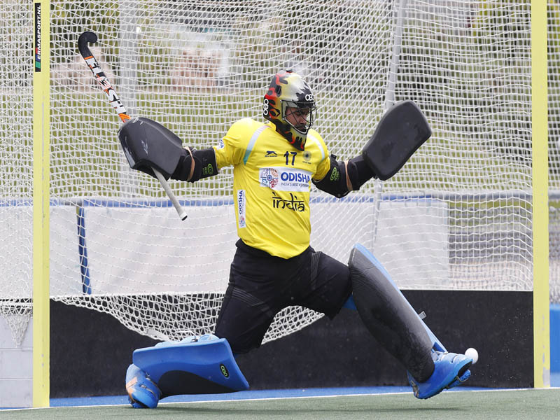 Goalkeeper Pawan in action