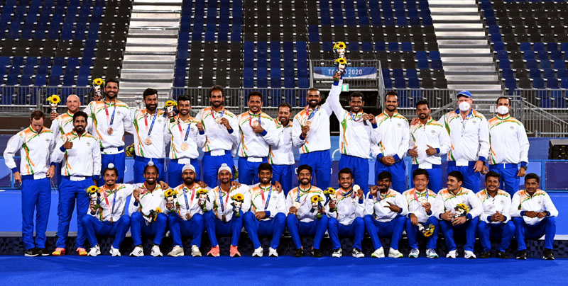 Indian Mens Hockey Team at Olympic Games podium after 41 years