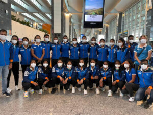 India Womens Hockey Team at the airport Jan2022