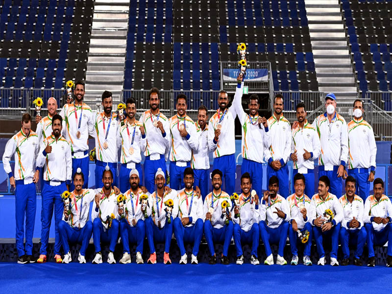 Indian Mens Hockey Team at Olympic Games podium after 41 years