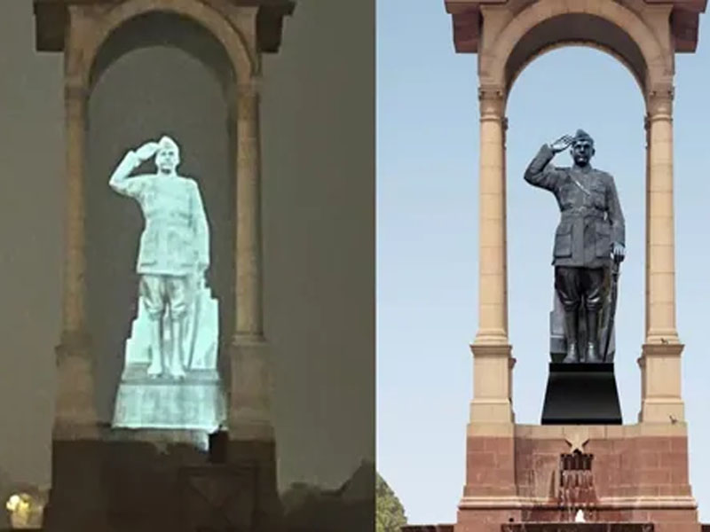 netaji subhas chandra bose digital statue at india gate