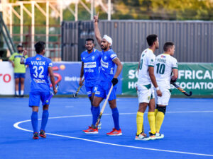 India celebrate goal