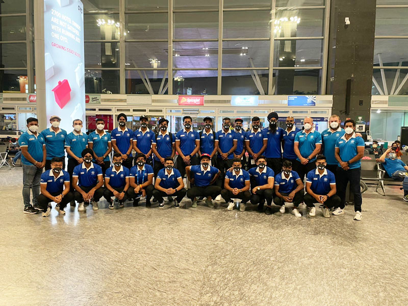 Indian Mens Hockey Team leave for Johannesburg South Africa February 2022