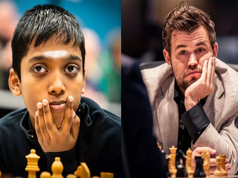 r praggnanandhaa third indian defeat magnus carlsen