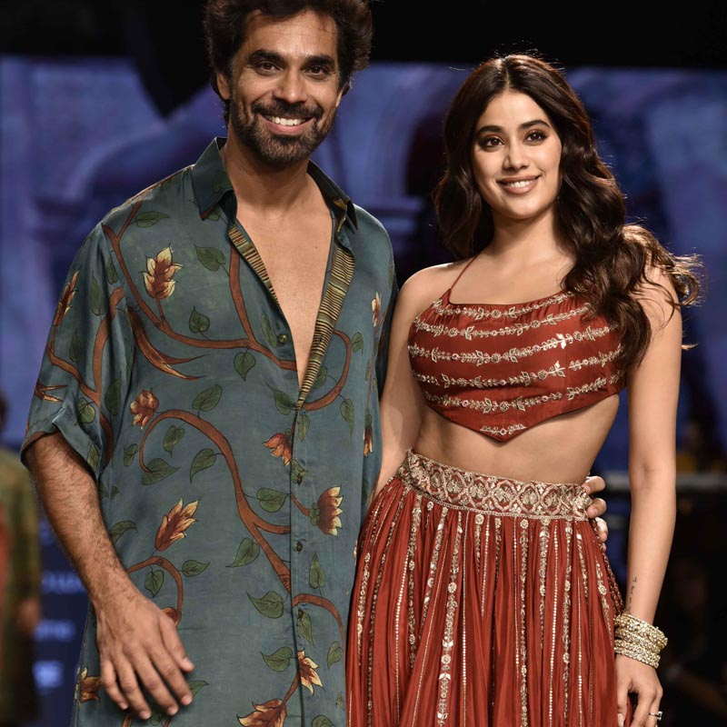 Designer Punit Balana and Actor Jahanvi Kapoor walking the ramp for Designer Punit Balana