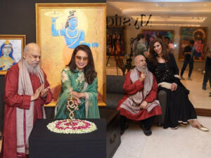 Rani Mukerji and Shobhaa De admire Shuvaprasanna art at Gallery Art Soul