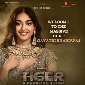 gayathri bharadwaj comes on board for ravi teja vamsee abhishek agarwal arts pan indian film tiger