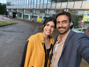 Medha Rana and Arjun Rampal on sets of London Files