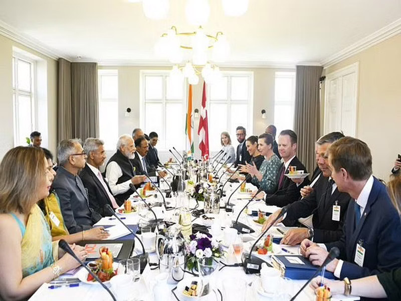 pm modi danish counterpart hold delegation level talks in copenhagen