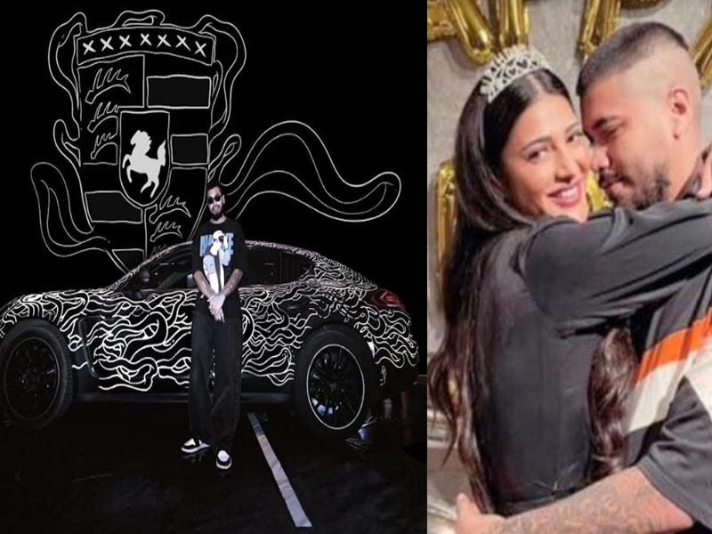 actress shruti hasans boyfriend artist santanu hazarika paints a supercar live at an event in mumbai