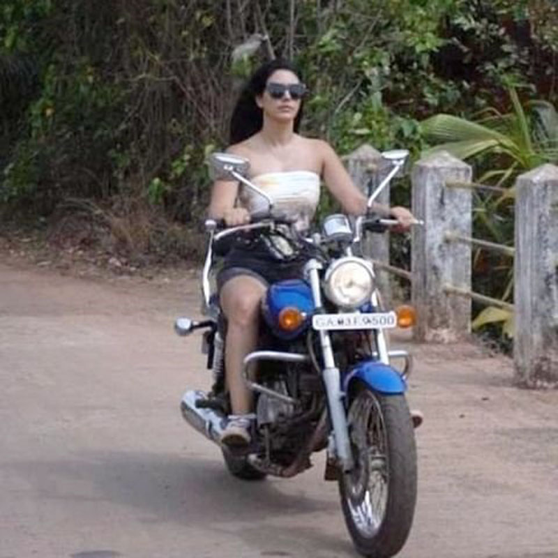 Warina Hussain in an action film as she rides her bike in the streets of Goa