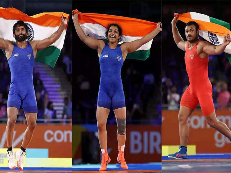 cwg 2022 bajrang punia sakshi malik deepak punia claim top honours