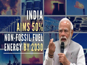 pm modi assures 50 non fossil fuel energy by 2030 in india