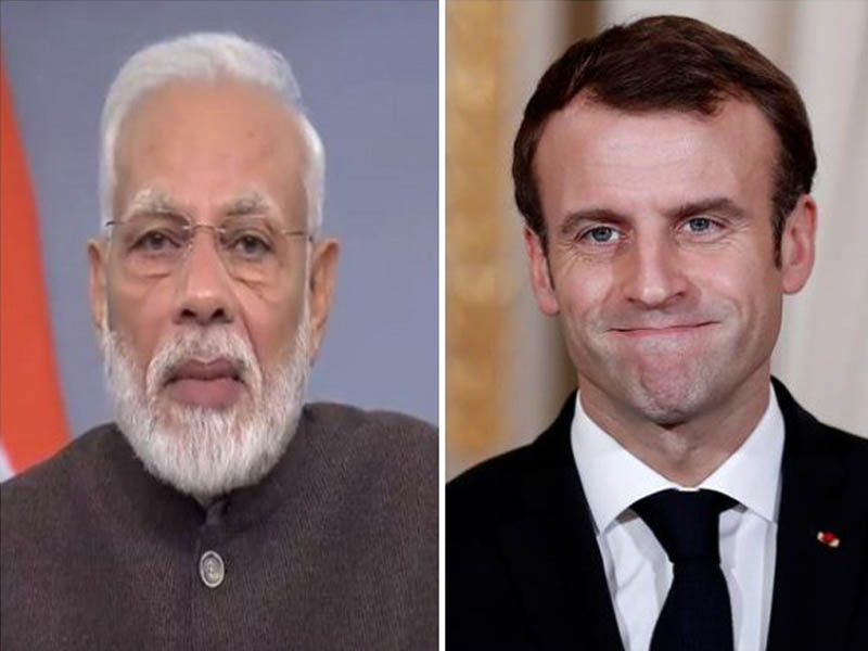 pm modi speaks with president macron conveys solidarity with france in dealing with wildfires