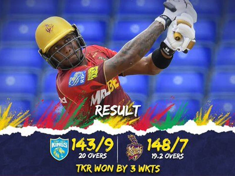 cpl 2022 saint lucia kings faces defeat against trinbago knight riders