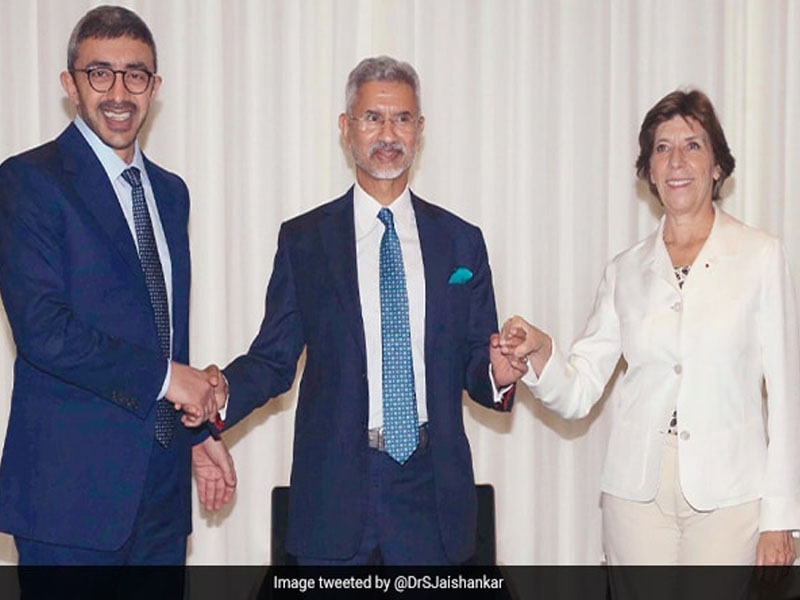 india uae and france hold first trilateral ministerial meeting