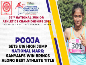 pooja sets u16 high jump national mark sanyams win brings along best athlete title