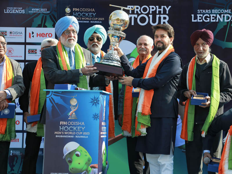 Anurag Thakur unveils Hockey World Cup trophy in National Capital