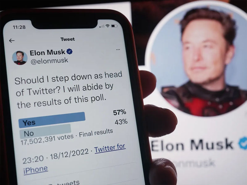 Millions of Twitter users voted in favour of musk stepping down